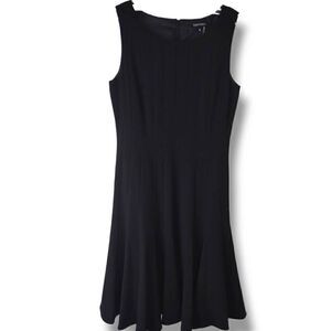 Ellen Tracy Black Dress‎ Cocktail Evening Sleeveless For and Flare Stretch Satin